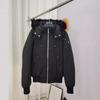 Men's Hooded Moose Down Jacket with Fox Fur Collar