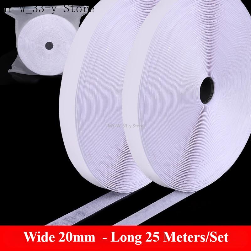 3/25Meter Starkes Selbstklebendes Klettband Haken und Schlaufe Schwarz Weiß Nylon Klettband Klebeband mit Starkem Kleber 25/30/50MM