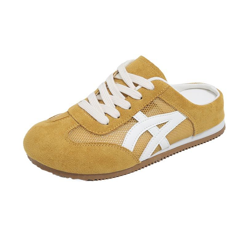 Little White Shoes Children's Summer New Student Leisure Through the Net Versatile Lazy Half Slippers