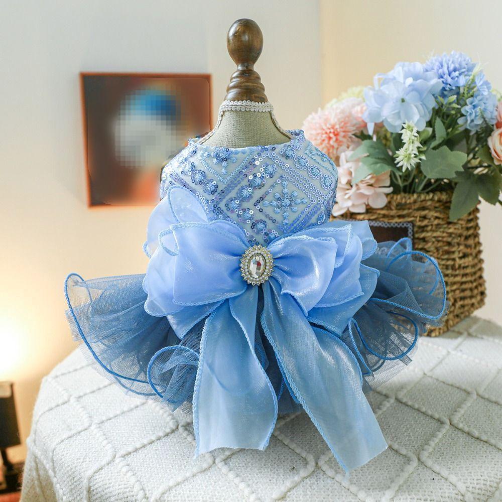 Soft Pet Princess Dress Fluffy Puppy Fairy Skirt Pet Costume  for Small and Medium Sized Dogs