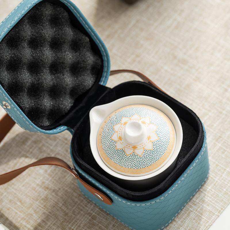 Travel Tea Set Small Set Cover Bowl Teacup Kung Fu Tea Set Kuaike Cup Practical Gift Business Souvenir