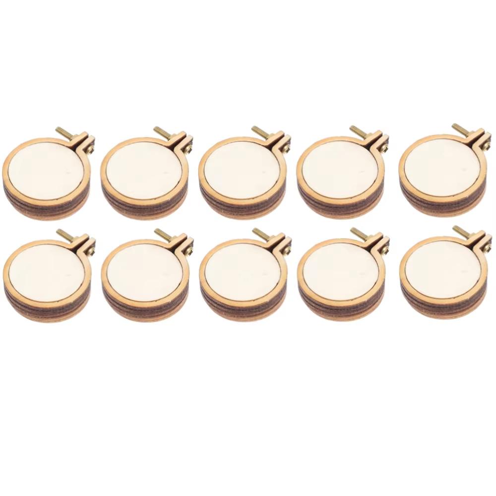 10/5Pcs Wooden Mini Embroidery Hoop Ring Round Pendant Cross Stitch Frame Kit For Crafts Sewing Accessories