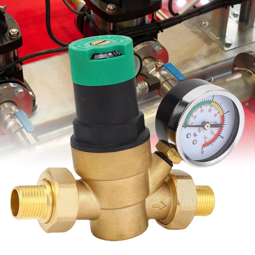 Vann trykkregulator Messing Nøyaktig Multifunksjonell Filter Vann trykkregulator med