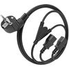 Câble d'alimentation - AISENS - A132-0864 - CEE7/M-2XC13/H - 1,8 m - 100% cuivre