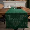 Table Flag Green Solid Woven Natural Material American Holiday Hemp Rope Dinner Mat Tableware Mat Tassel Bowl Mat