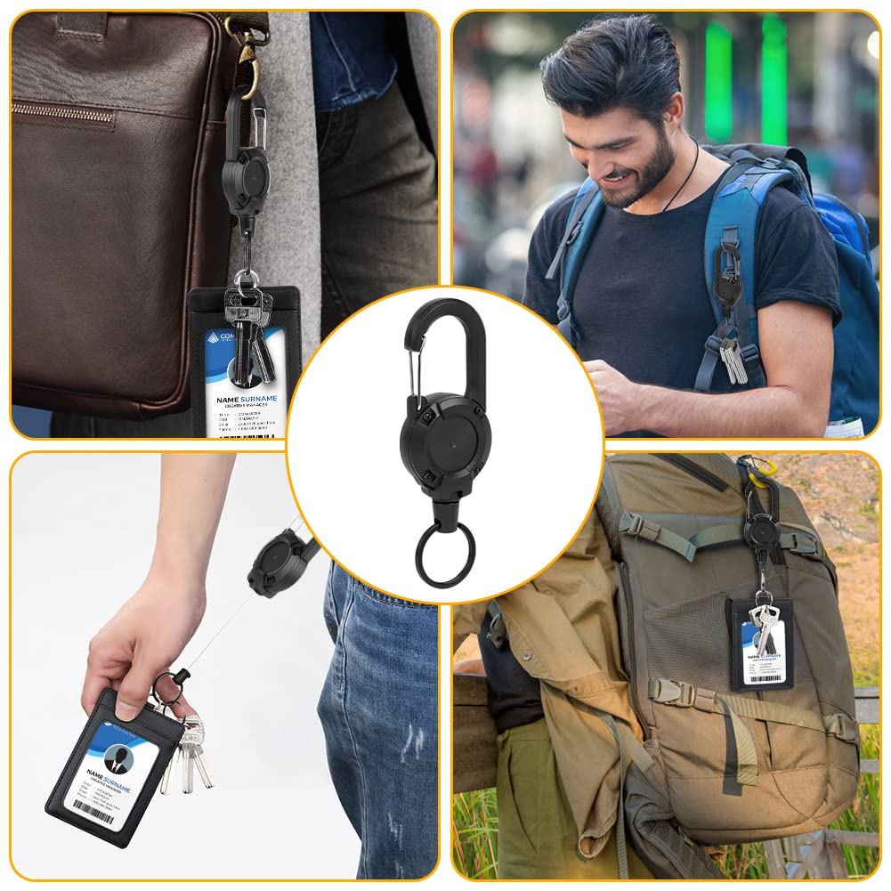 1/2PC Extendable Retractable Holders Wire Rope Keychain Anti-theft Elastic Keychain Sporty Retractable Key Ring Outdoor Tool