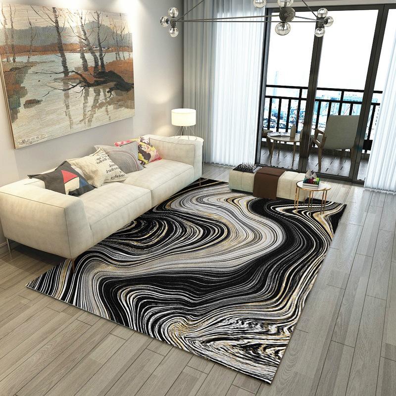 Living Room Carpet Marble Style Coffee Table Floor Mat Nordic Style Home Bedroom Bedside Carpet