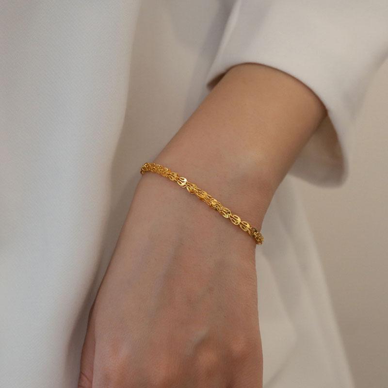 Stainless Steel Sparkling Chain Bracelet Women, Adjustable Fashion Jewelry Wedding Party