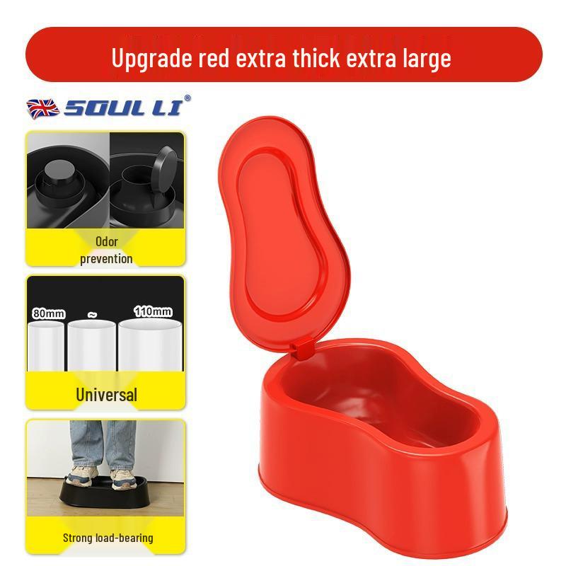 Jednorázový jednoduchý záchod: Přenosné klekátko pro renovaci nebo staveniště s plastovým sedátkem a umyvadlem.