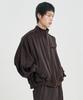 AJOBYAJO Multi Lace Trim Raglan Track Jacket [Dark Brown]