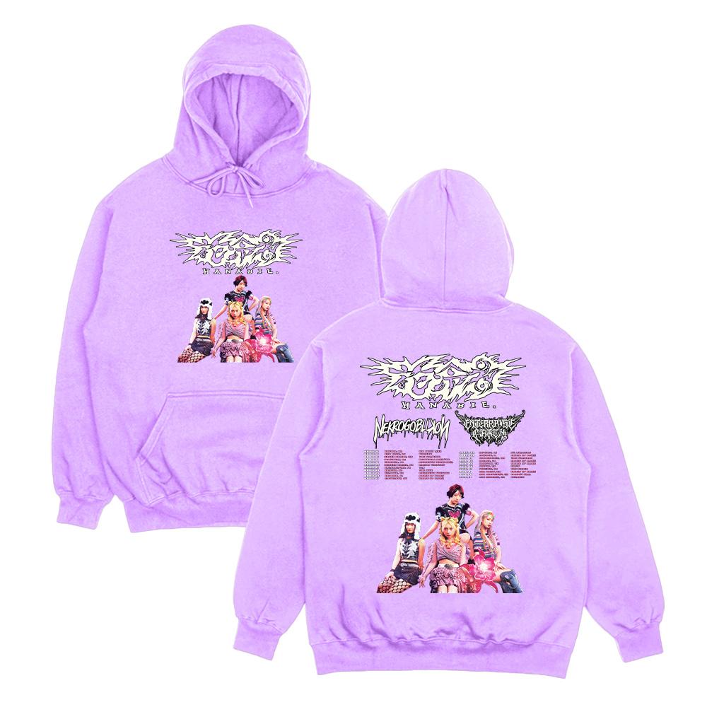 Hanabie.2026 Tour Mikiny Hanabie Dívčí skupina Metalový Merch Streetwear Pánské Dámské Retro Estetické Mikiny Ležérní Unisex Mikina