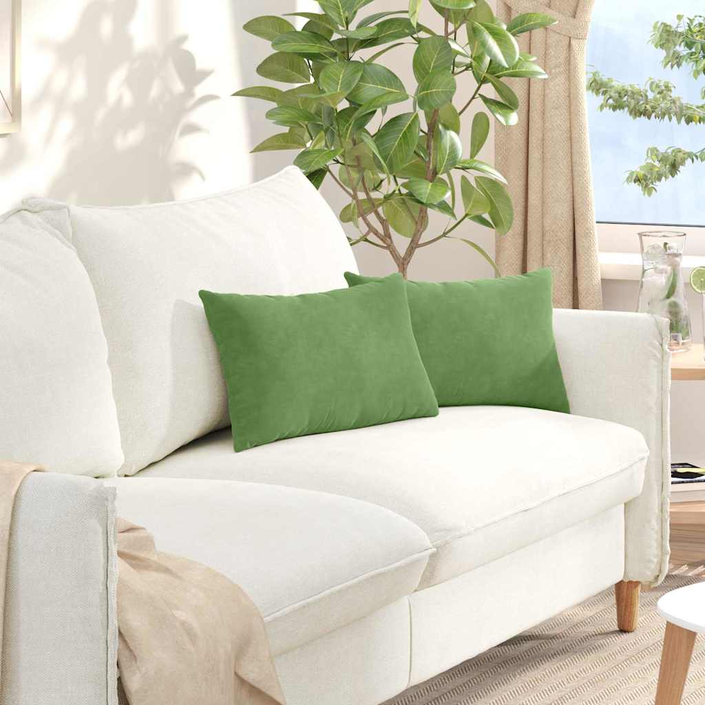 Sofa Cushions 2 Pieces Light Green 50 X 30 Cm Cord Fabric