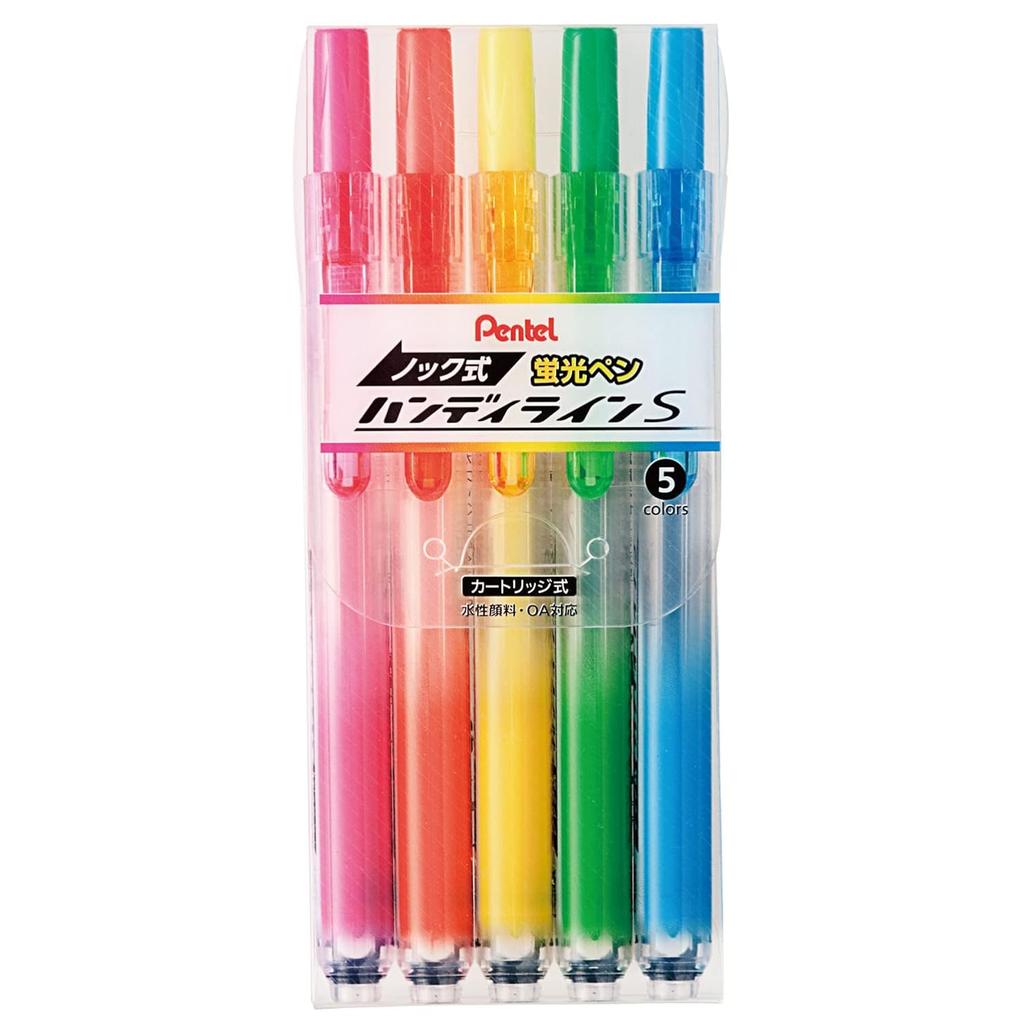 Pentel Highlighter Knock Type Handy Line S SXNS15-5 5 Color Set