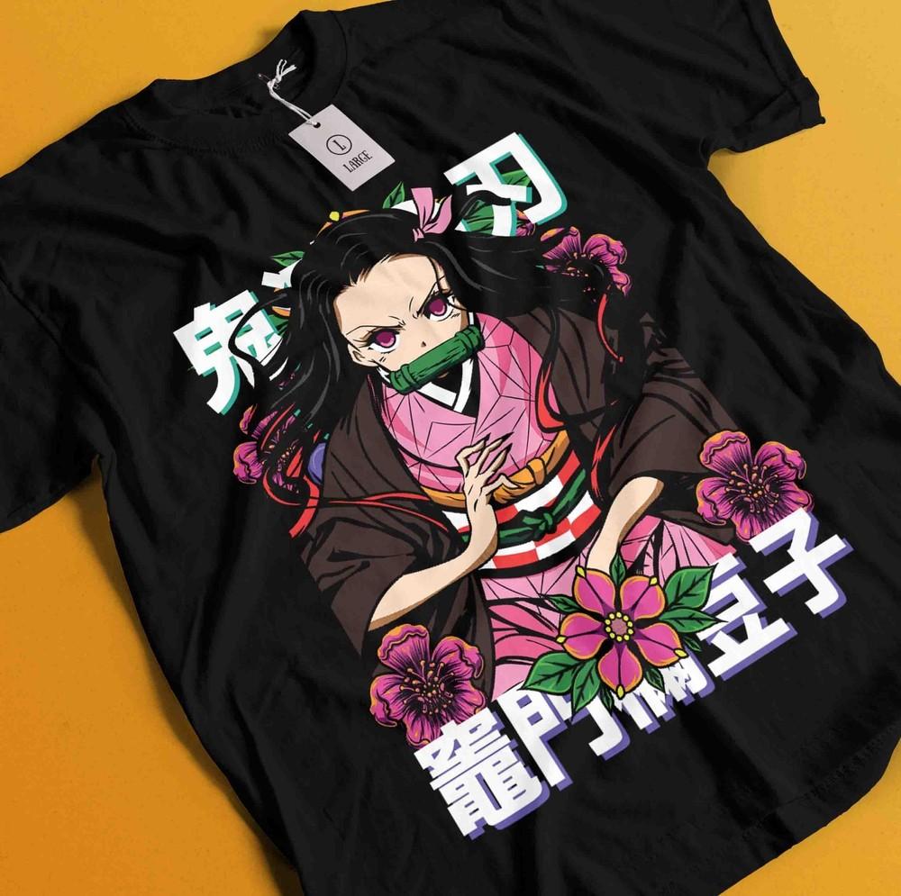 

Demon Slayer Shirt Nezuko Tshirt Tanjiro T-Shirt Muzan Doma Tee Inosuke Zenitsu 3XL