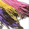 10Pcs 1.5/2mm Colorful Leather Braided Rope Bronze Lobster Clasp Tail Chain Connector for DIY Pendant Jewelry Making Supplies