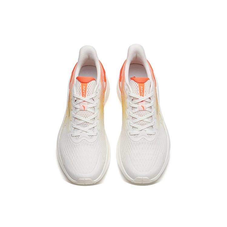 New Anta Cushioned Anti-Slip Wear-Resistant Breathable Lightweight Low-Top Running Shoes Men's White Orange 112225585-4