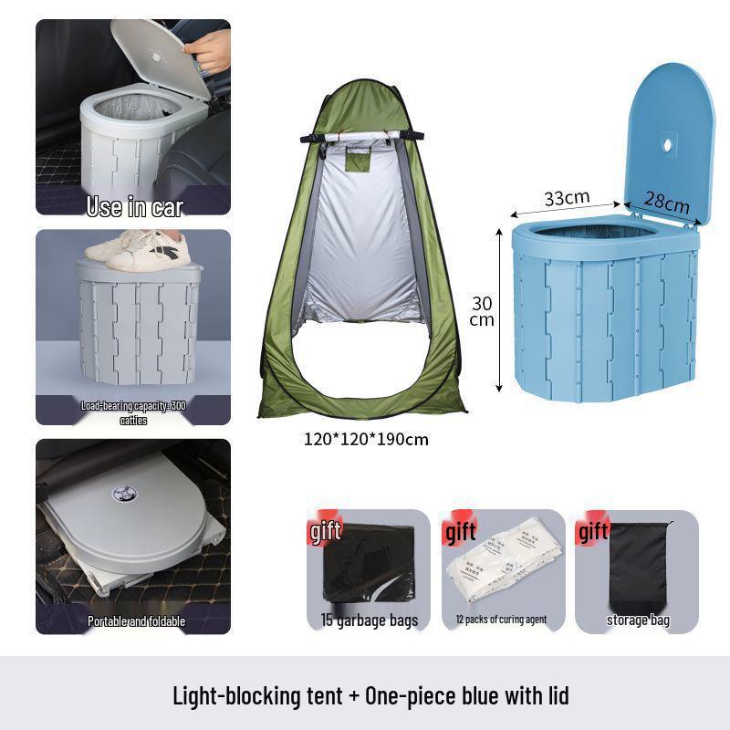 Portable Odor-Proof Folding Toilet for Vehicle, Camping, and Outdoor Emergencies