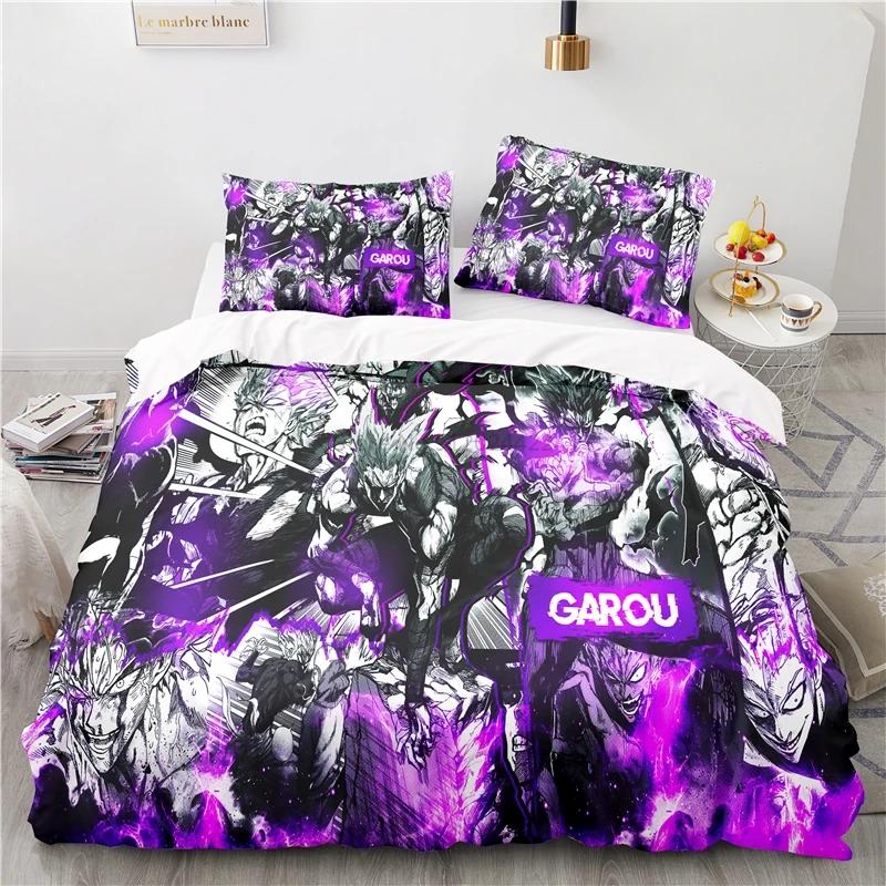 Japan Anime ONE PUNCH-MAN 3D Pattern Duvet Cover Set with Pillowcase 2/3pcs Cartoon Bedding Sets Bed Linen Queen King Bedclothes