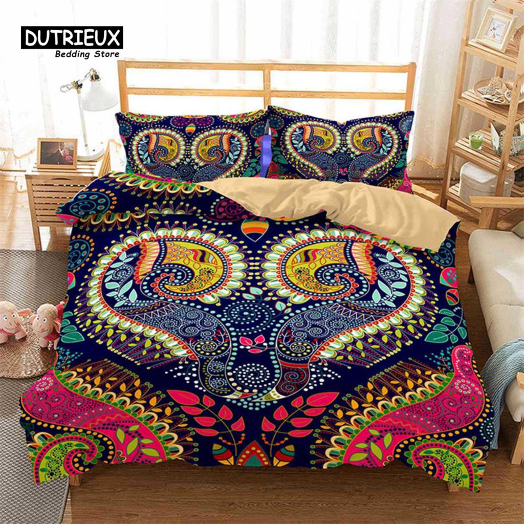 Bohemian Mandala Duvet Cover For Kids Adults Queen Size Floral Geometric Pattern 3D Print Bedding Set Pillowcases Bedroom Decor