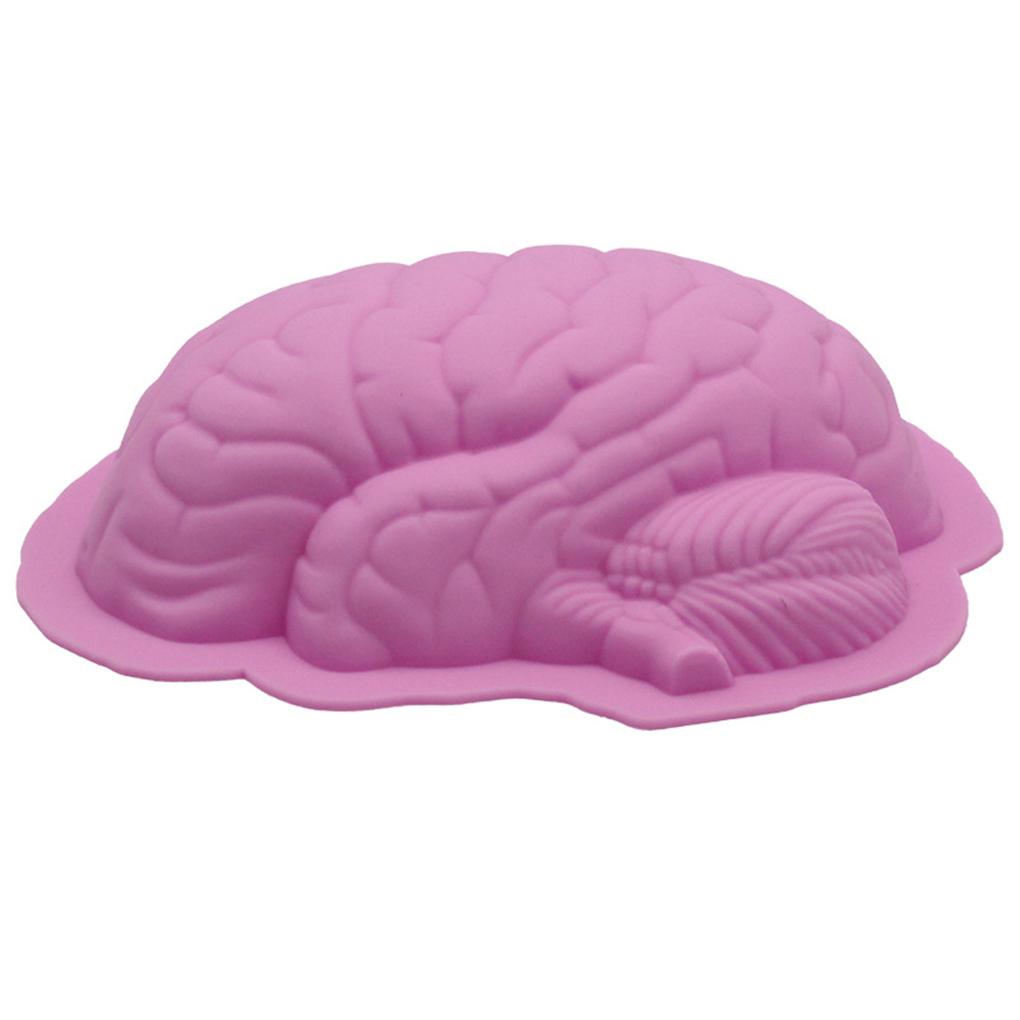 Human Brain Shape Pan Baking Silicone Halloween Cake Mold Pudding Jello Dessert Bread Mold