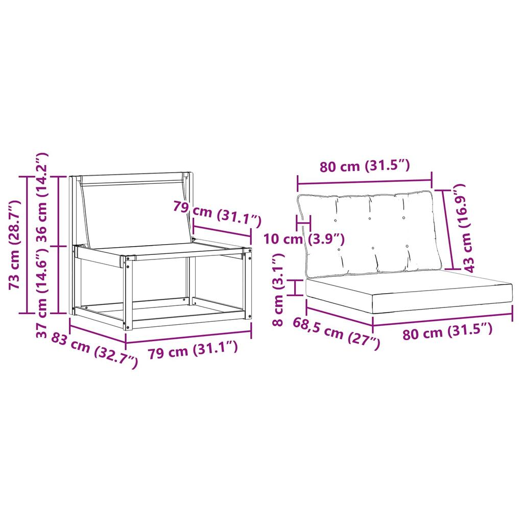 Outdoor Sofa Set with Cushions 3 Pcs Natural and Cream