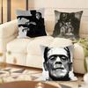 Cushion Cover Silky Short Plush Home Sofa Cushion Cover  Invisible Zipper Home Decoration Frankenstein Movie