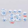 1:12 Dollhouse Tableware Kitchen Miniature 15pcs Porcelain Tea Cup Set For Doll Pretend Play And Kitchen Decor Props