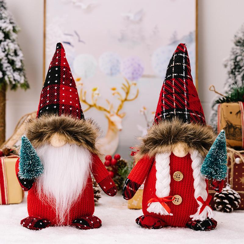 Red Christmas Gnome Doll Decorative Figure Adorned With Festive Charm And Cheerful Style