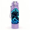 1PC Ice Hockey Player Silhouette Print 750ml Color Plastic Sports Water Bottle Leakproof Flip Straw Lid Suitable for Sports Office Home Use