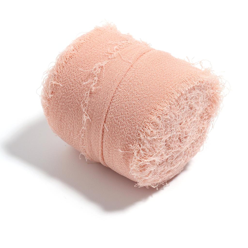 5M/Rolle 4cm Handgefertigtes Ausgefranstes Satin-Chiffon Seidenähnliches Band für DIY Schleifen-Bastelarbeiten Geschenkverpackung Sträuße Party Weihnachtsdeko