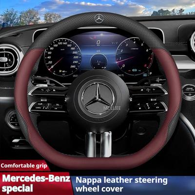 38CM Auto Stuurwiel Leer Hoes Auto Interieur Accessoires Voor Mercedes Benz AMG GLE GLS CLA CLE GLC CLS GLA W223 W213 W206