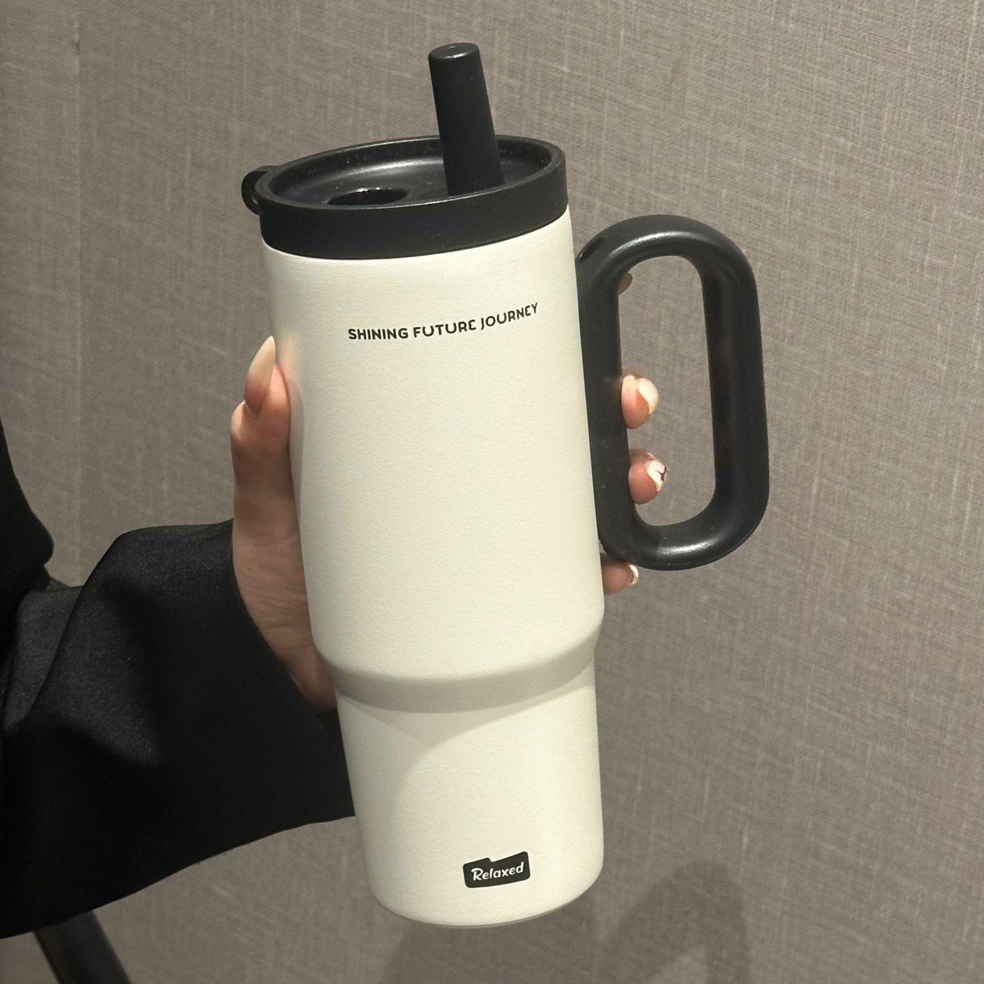 

High-value Internet celebrity Bingba cup men s and women s stainless steel double drinkingr cup 720ml