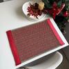 Christmas Day Paper Placemat Ins Wind Paper Rope Woven Decorative Mat Wedding Hotel Paper Braided Striped Heat Insulation Plate Mat