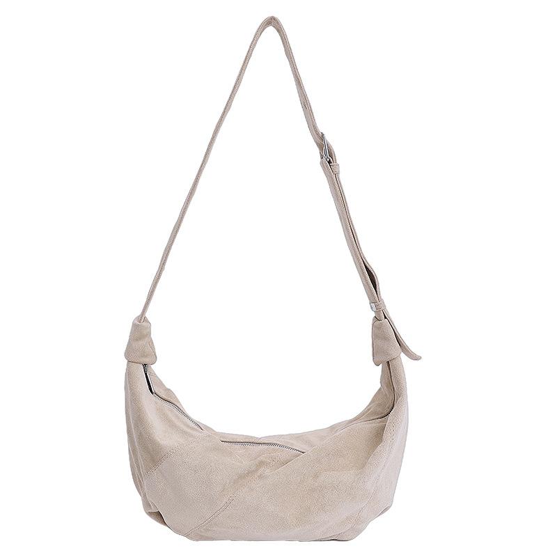 Niche Lazy Suede Dumpling Bag Korean Fashion Simple Casual Versatile Messenger Bag Croissant Bag