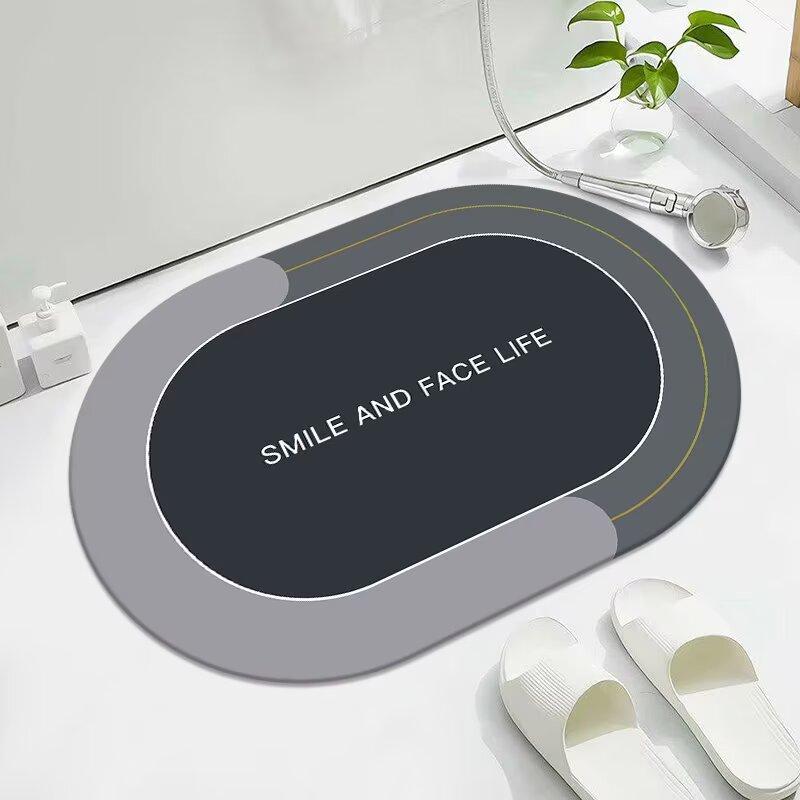 Bathroom floor mat Diatom mud water absorption non-slip simple bathroom door quick drying anti-drop carpet toilet floor mat