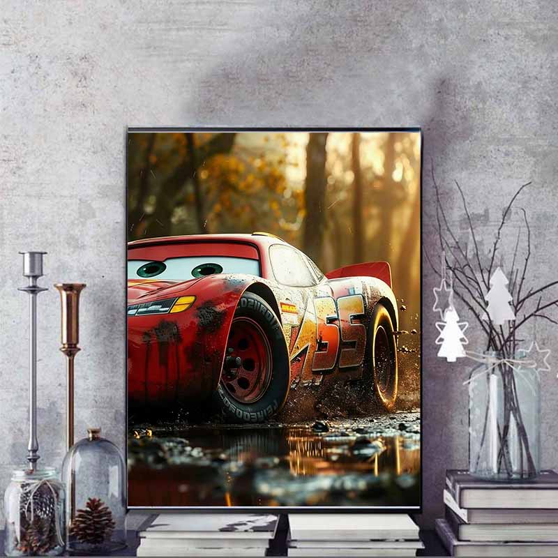 Disney Diamond Painting 5D DIY Cars Lightning McQueen Illustration Art Mosaic Embroidery Decoration Cross Stitch Gift