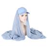 New Colors Chiffon Hijab With Base Ball Cap Summer Sports Cap With Chiffon Hijabs Ready To Wear Instant Chiffon Sport Hijabs