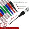 4Pcs/Kit 30mm Deep Hole Long Nib Head Markers for Metal Perforating Pen Water Resistant Bathroom Woodworking Decoration Multi-Purpose