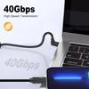 Duttek Right Angle USB C To USB C Coiled Cable for Thunderbolt 3 Right Angle Type C Male To Male Coiled Cable Supports Video and 240W PD Fast 40Gbps,