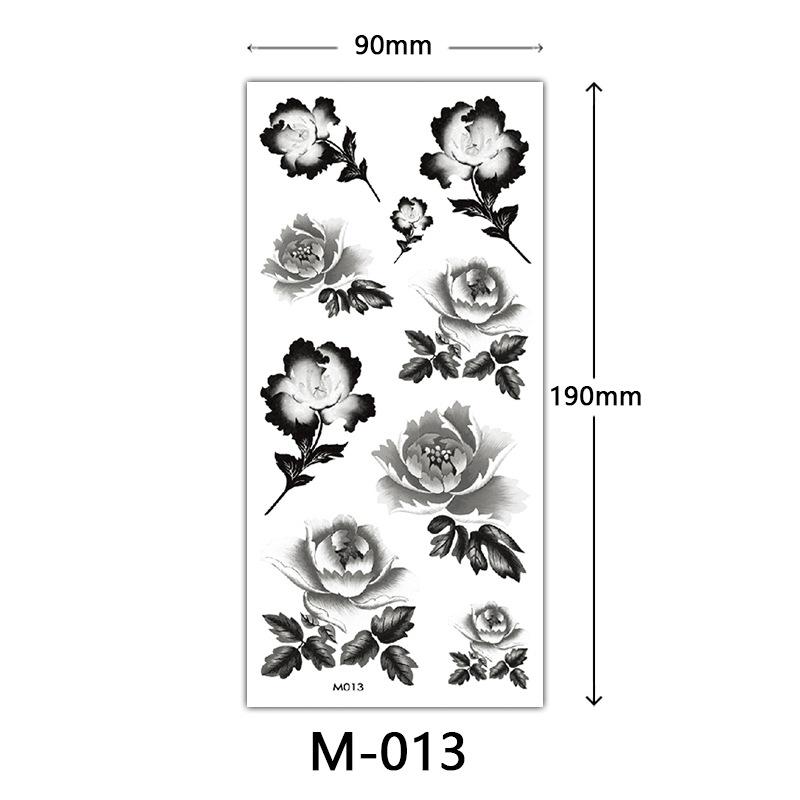 Waterproof Three-Dimensional Color Print Tattoo Sticker, Butterfly Flower Animal Tattoo