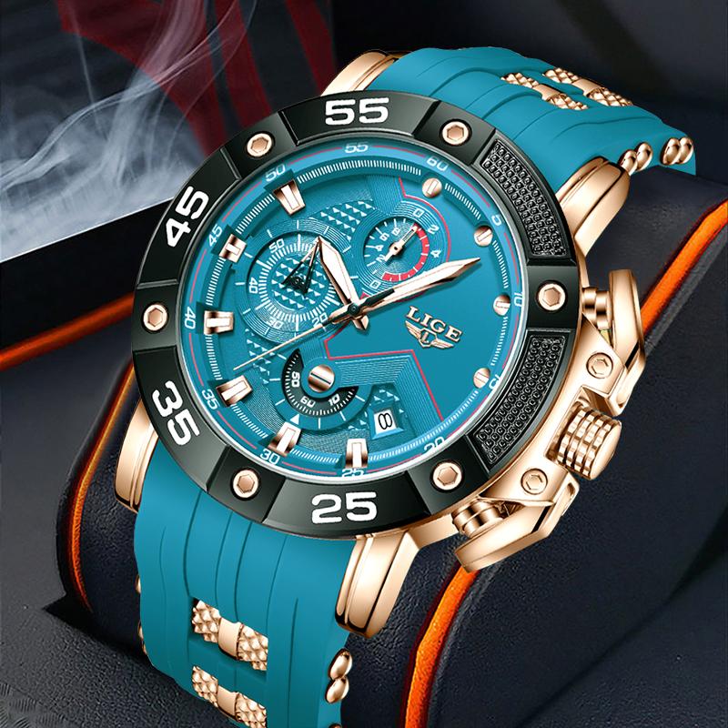Fashion Silicone Watch For Men Military Sports Waterproof Men's Quartz Wristwatches Casual Quartz Chronograph Montre Homme