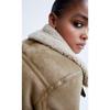 Damen Winter Wildleder Motorradjacke mit beidseitigem Pelzfutter