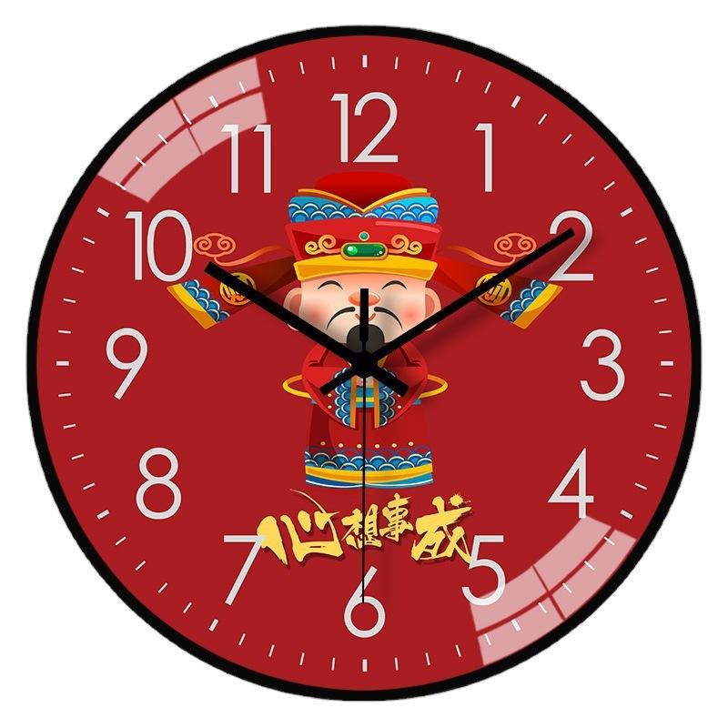 10-inch 25cm Wall Clock Living Room Home New Chinese Style Simple and Creative Chinese Style Clock Super Quiet Clock