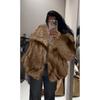 Winter Coats for Women Big Collar Fluffy Faux Fur Coat Women Plush Jacket Vintage Loose Short Female Outerwears
