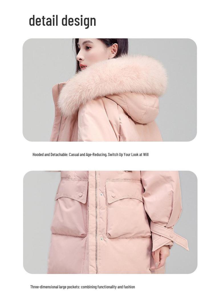Women's Elegant Winter Down Coat - 2025 Fashion, Warm White Duck Down, Thick, High-End, Cold-Proof, Stylish Jacket