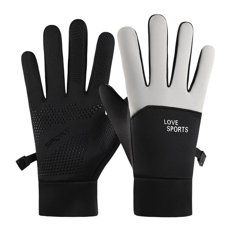 Winter velvet warm outdoor non-slip touch screen windproof and cold-proof rider women's driving gloves antifreeze hand