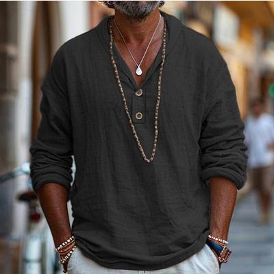 Cămașă Bărbați Zilnică Vară Mânecă Lungă Simplă Plumb Primăvară și Vară Casual Îmbrăcăminte Zilnică