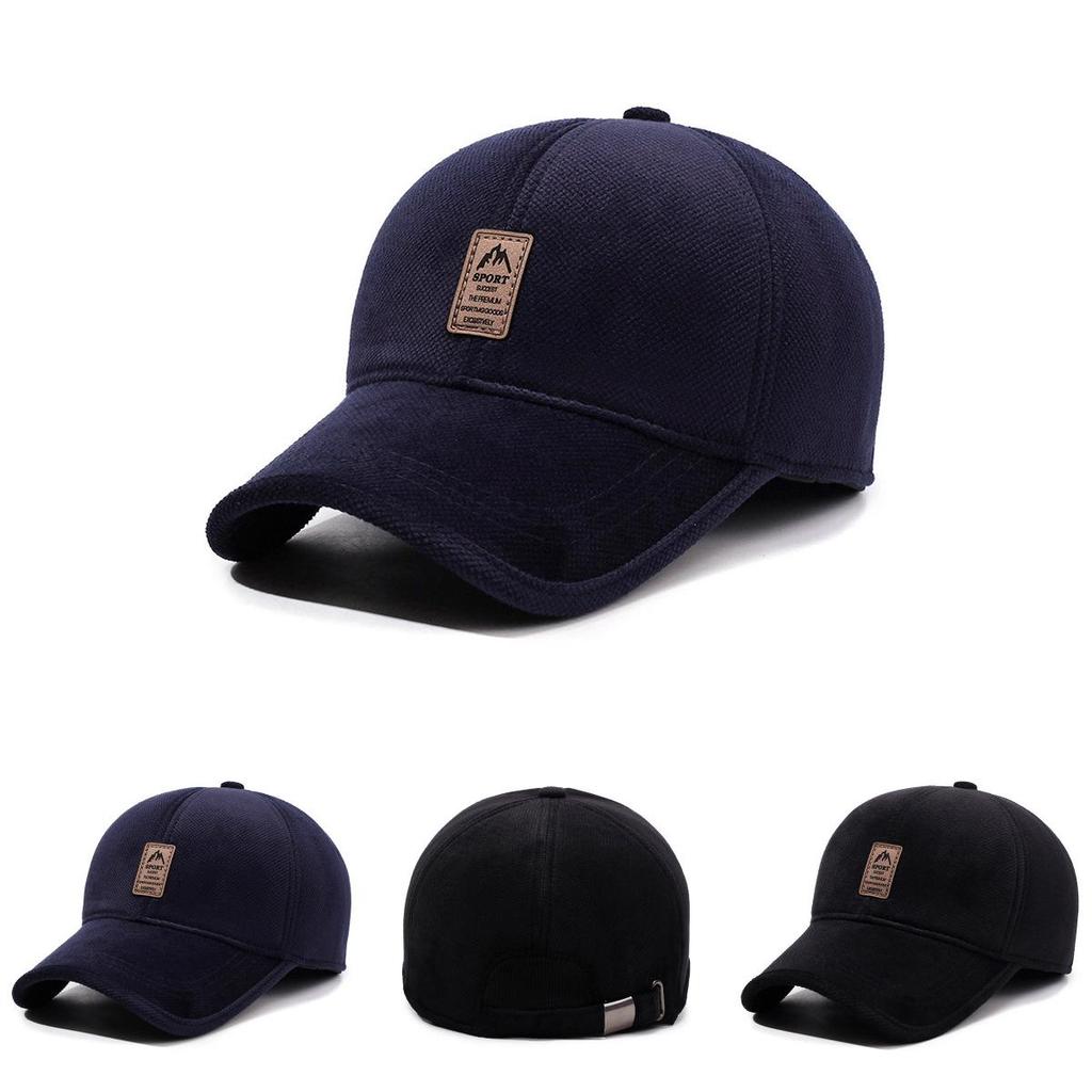 Classic Baseball Cap For Men With Quilted Design Windproof Warm Cap For Cold Seasons