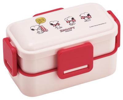 Bento Fluffy Serving Lunch 2 Dishwasher and Microwave Made In Snoopy Ribbon Box, Box, Tiers, 600ml, Safe, Japan, Design, PFLW4-A
