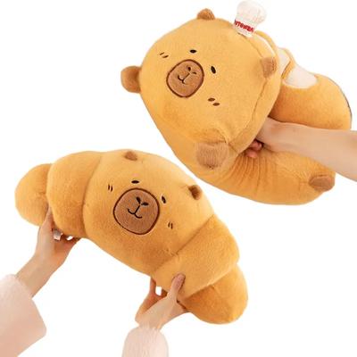 Kawaii Capybara Bread Plush Pillow Cute Food Plushie Doll Soft Funny Baguette Croissant Capibara Toy Stuffed Animals Toy Gift